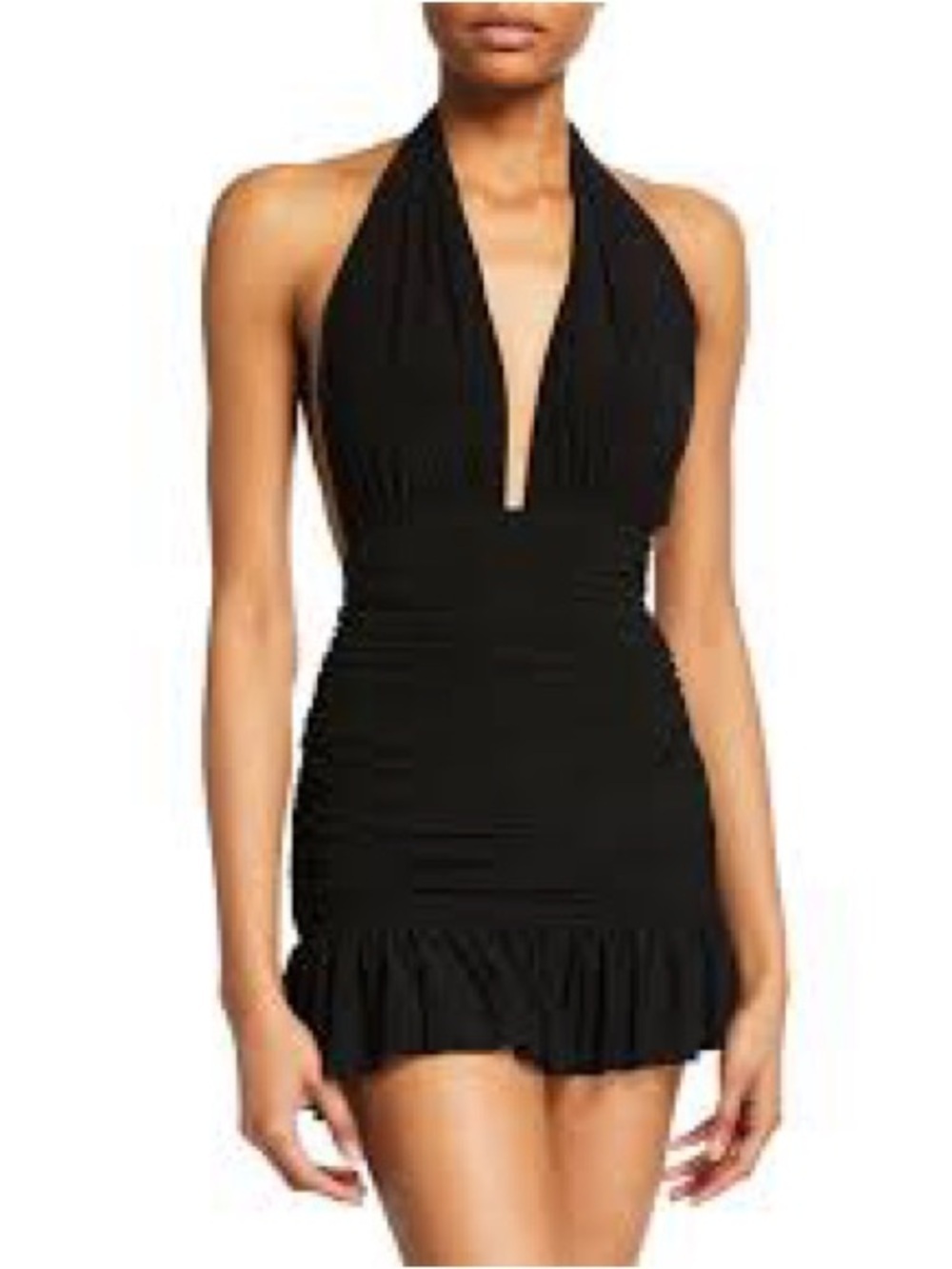 Norma Kamali Black Halter swindress 729